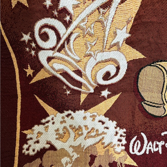 Disney Mickey Mouse Maroon and Black Throw Blanket - Picture 7 of 7